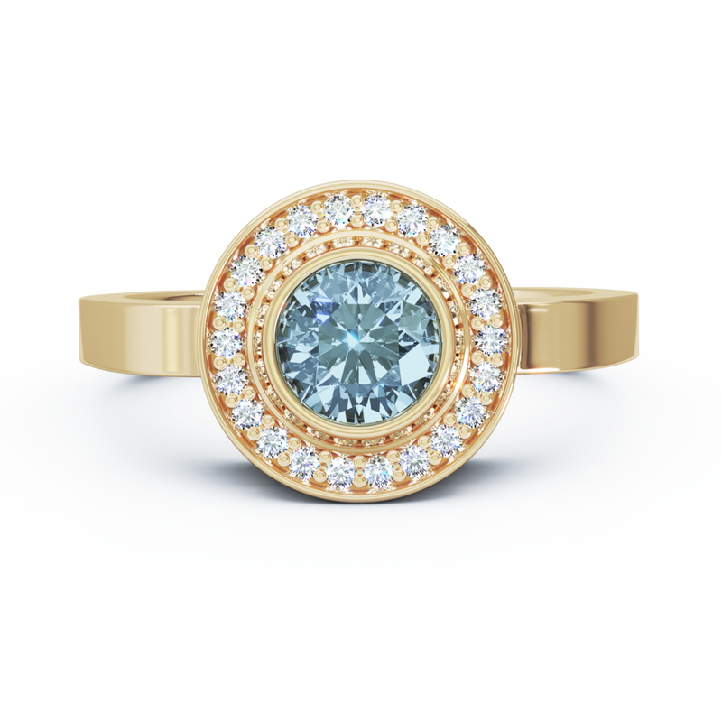 Mystere Halo Diamond Memorial Ring